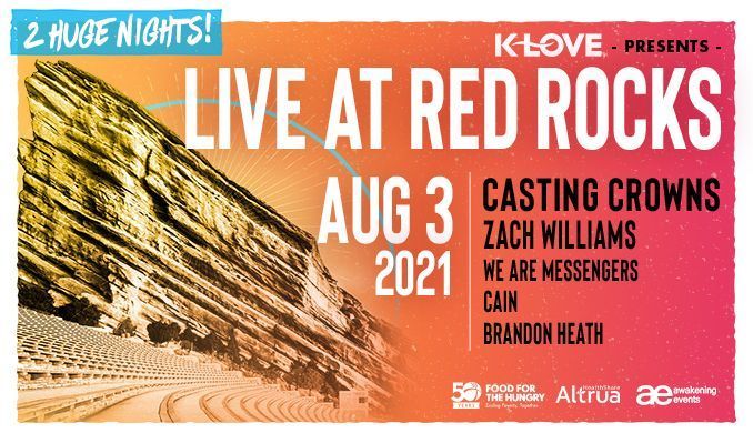 Casting Crowns 8 3 Tickets In Morrison At Red Rocks Amphitheatre On Tue Aug 3 21 7 00pm