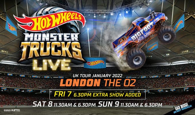 hot wheels monster trucks live extra show added tickets in london at the o2 on fri 7 jan 2022 18 30 hot wheels monster trucks live extra show added tickets in london at the o2 on fri 7 jan 2022 18 30