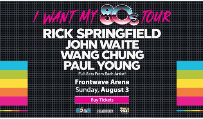 Rick Springfield: I Want My 80s Tour tickets at Frontwave Arena in Oceanside