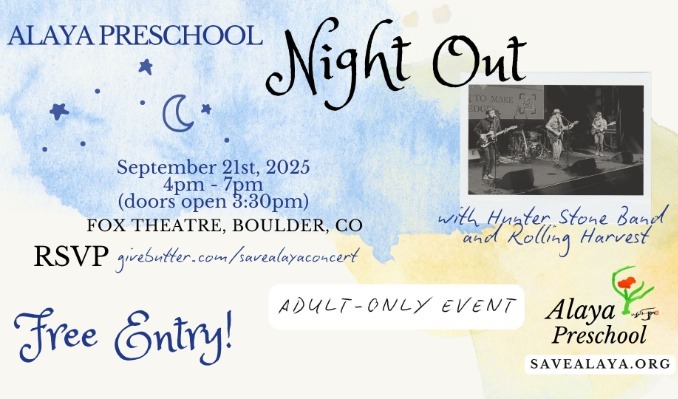 More Info for Save Alaya Preschool Fundraiser and Concert with Hunter Stone Band and Rolling Harvest