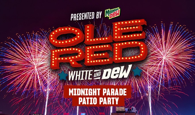 Ole Red White and Dew Midnight Parade Patio Party