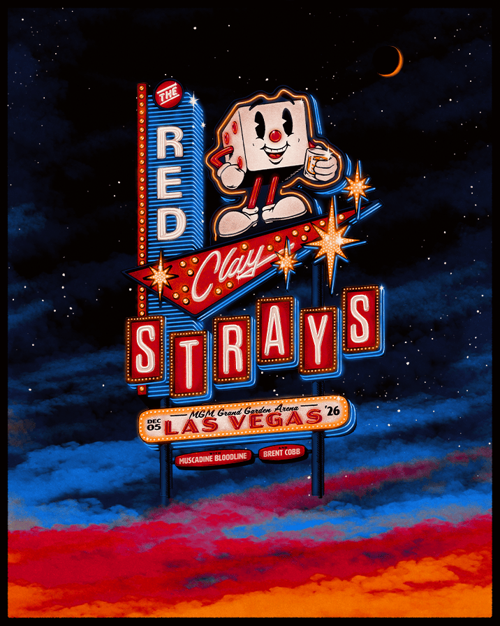 廃盤 希少✨クラークス レッドランド ナタリー アイルランド製 濃茶 8.5 The Red Clay Strays - Las Vegas - MGM Grand Garden Arena - Sat