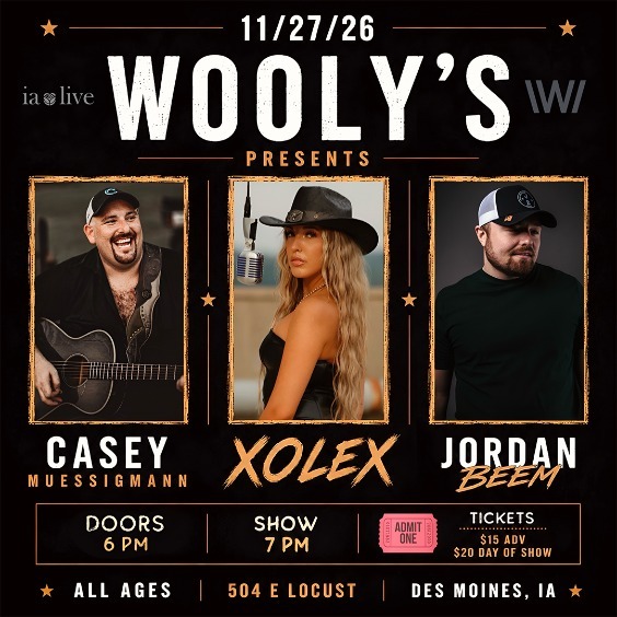 XOLEX & Casey Muessigmann - Des Moines - Wooly's - Fri, Nov 27